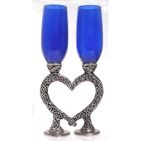 Celtic Heart Wedding Toasting Glasses Set - Wedding Collectibles