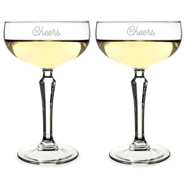 Cheers Champagne Coupe Toasting Flutes - Wedding Collectibles