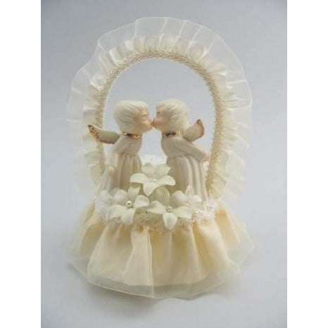 Cherub Angel Stephanotis Cake Topper - Wedding Collectibles