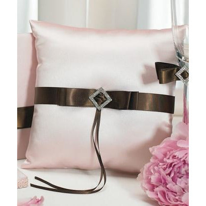 Chocolate & Strawberry Cream Square Ring Pillow - Wedding Collectibles