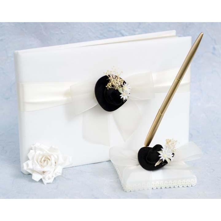 Cowboy Hat Western Wedding Guestbook and Pen Set - Wedding Collectibles