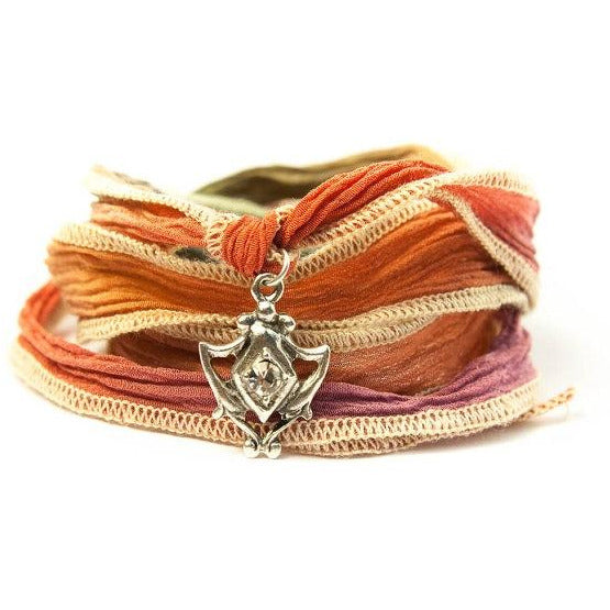 Crystal Crest Jewelry, Silk Wrap Bracelet - Wedding Collectibles