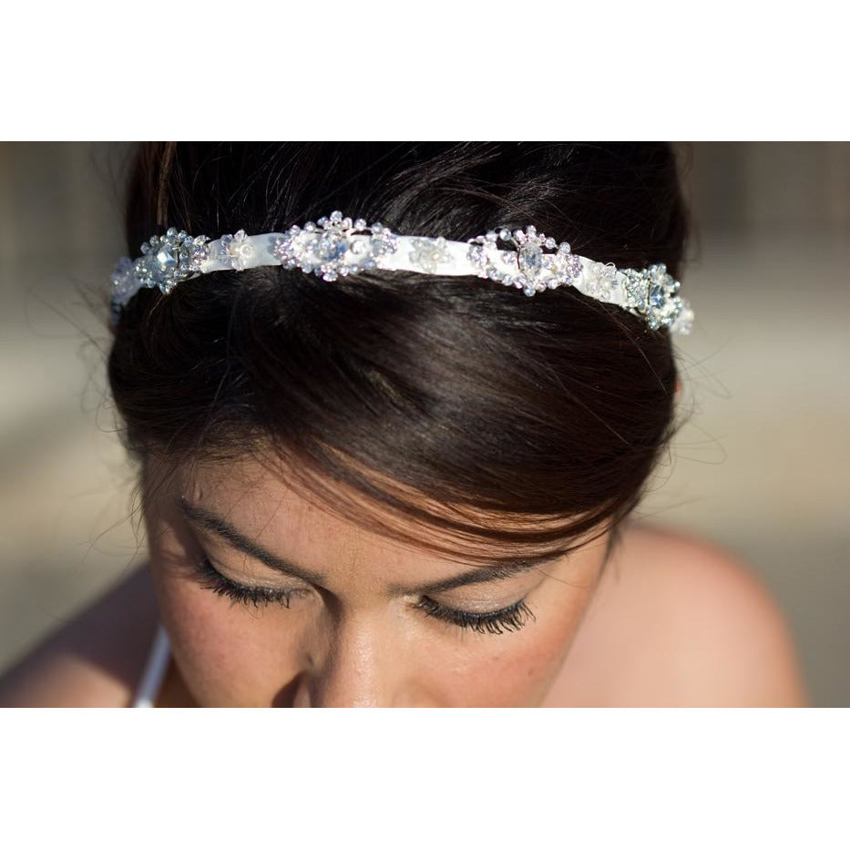 Crystal Glam Ribbon Headband - Wedding Collectibles