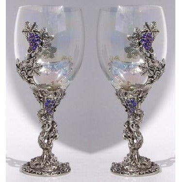 Crystal Vine Toasting Glasses Set (2 Glasses) - Wedding Collectibles