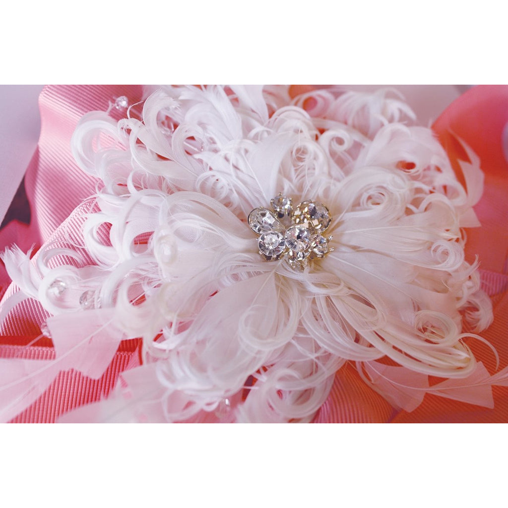 Curled Feather Flower Comb - Wedding Collectibles