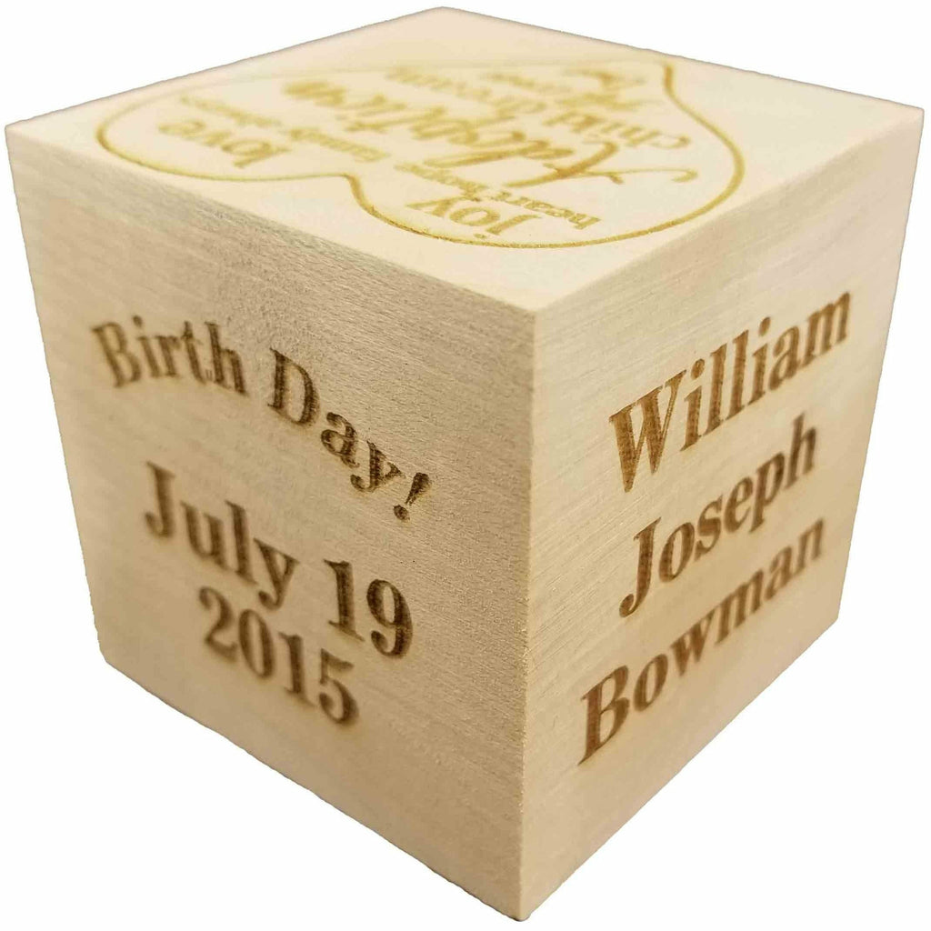 Custom Engraved BIG Wood Baby Adoption Gotcha Day Birth Block (2.5") Personalized Gift for your baby - Birth Adoption Announcement - Wedding Collectibles