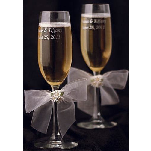 Daisy Bouquet Wedding Toasting Glasses - Wedding Collectibles