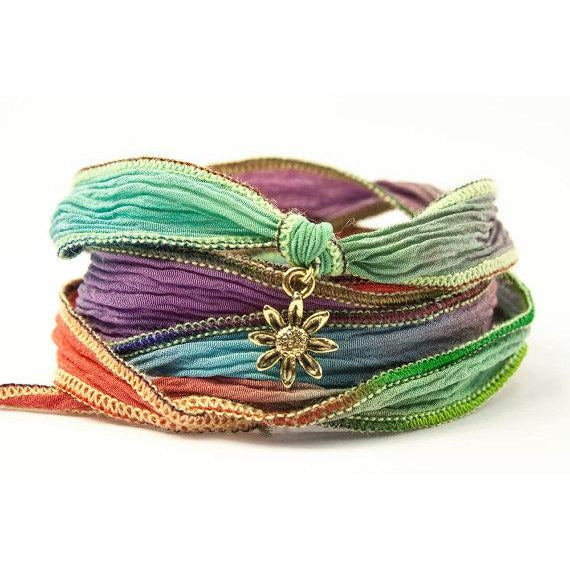 Daisy Jewelry, Silk Wrap Bracelet