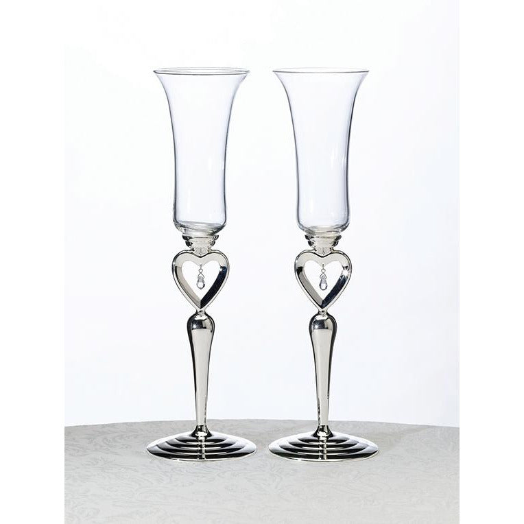 Dangling Jewel Toasting Glasses - Wedding Collectibles