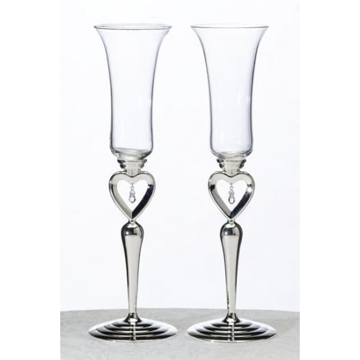 Dangling Jewel Toasting Glasses - Wedding Collectibles
