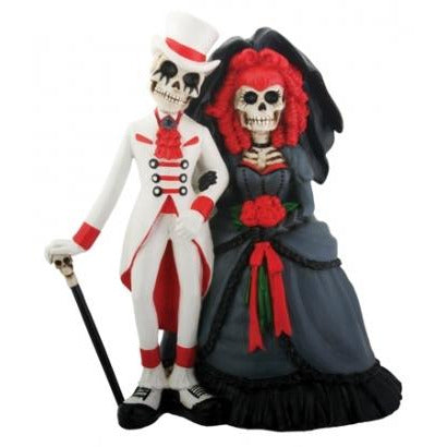 Day of the Dead Gothic Skulls Wedding Cake Topper - Wedding Collectibles
