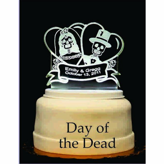 Day of the Dead Light-Up Wedding Cake Topper - Wedding Collectibles