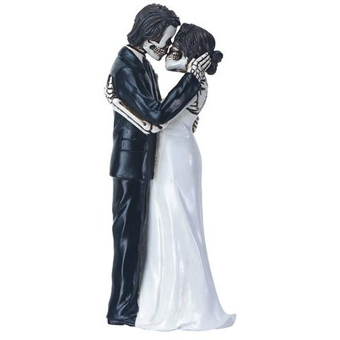 Day of the Dead Skulls Groom Kissing Bride Wedding Cake Topper - Wedding Collectibles