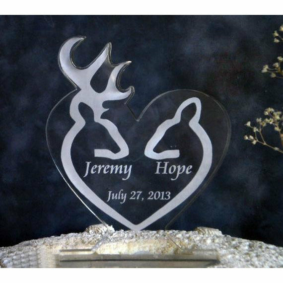 Deer Silhouette Light-Up Wedding Cake Topper - Wedding Collectibles