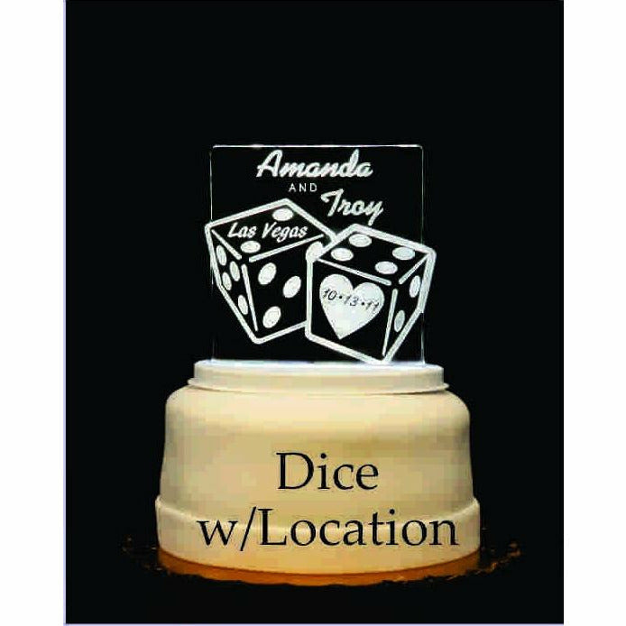 Dice Light-Up Wedding Cake Topper - Wedding Collectibles