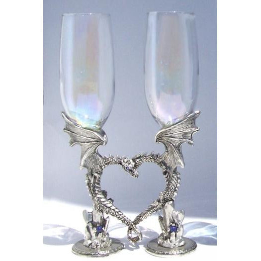 Dragon Heart Wedding Toasting Glasses Set - Wedding Collectibles