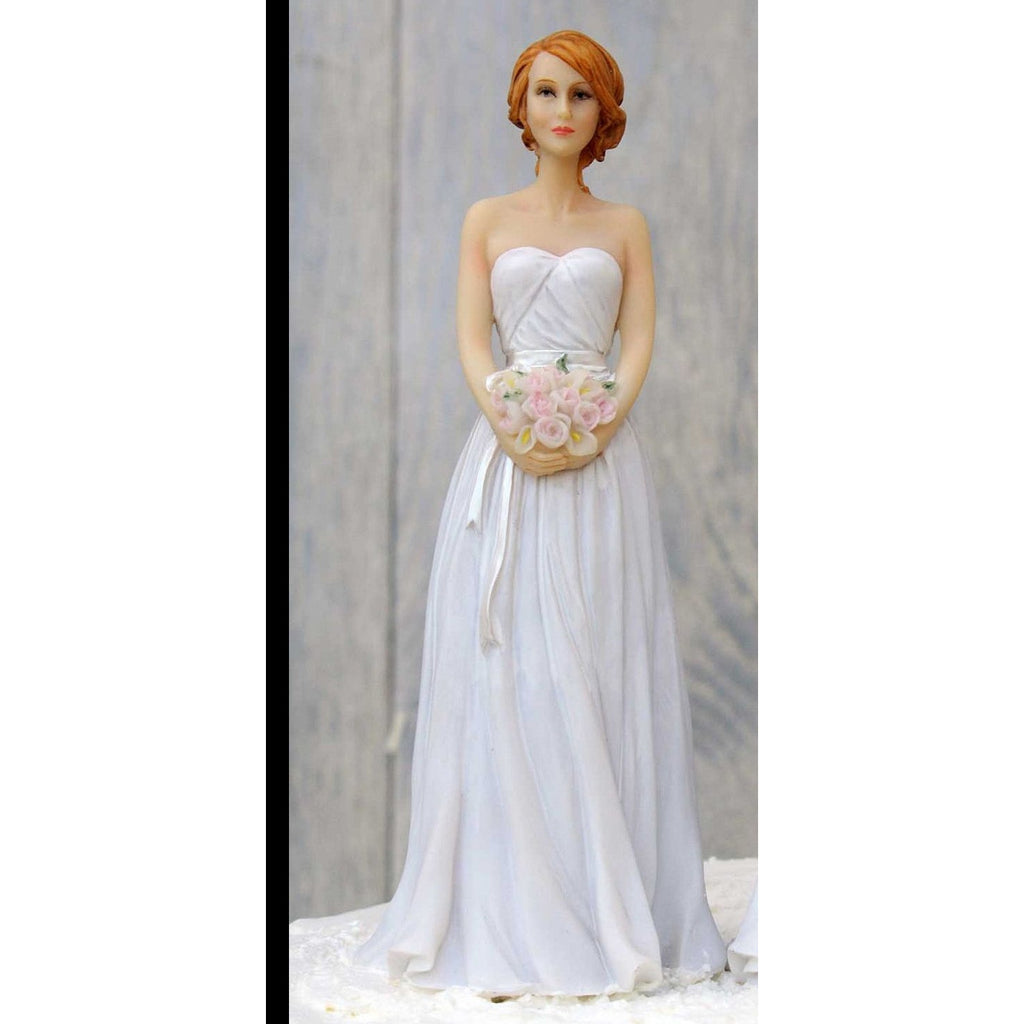 Elegant Caucasian Bride Wedding Cake Topper Mix & Match - Wedding Collectibles