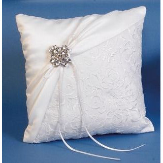 Embroidered Brooch Wedding Ring Bearer Pillow - Wedding Collectibles