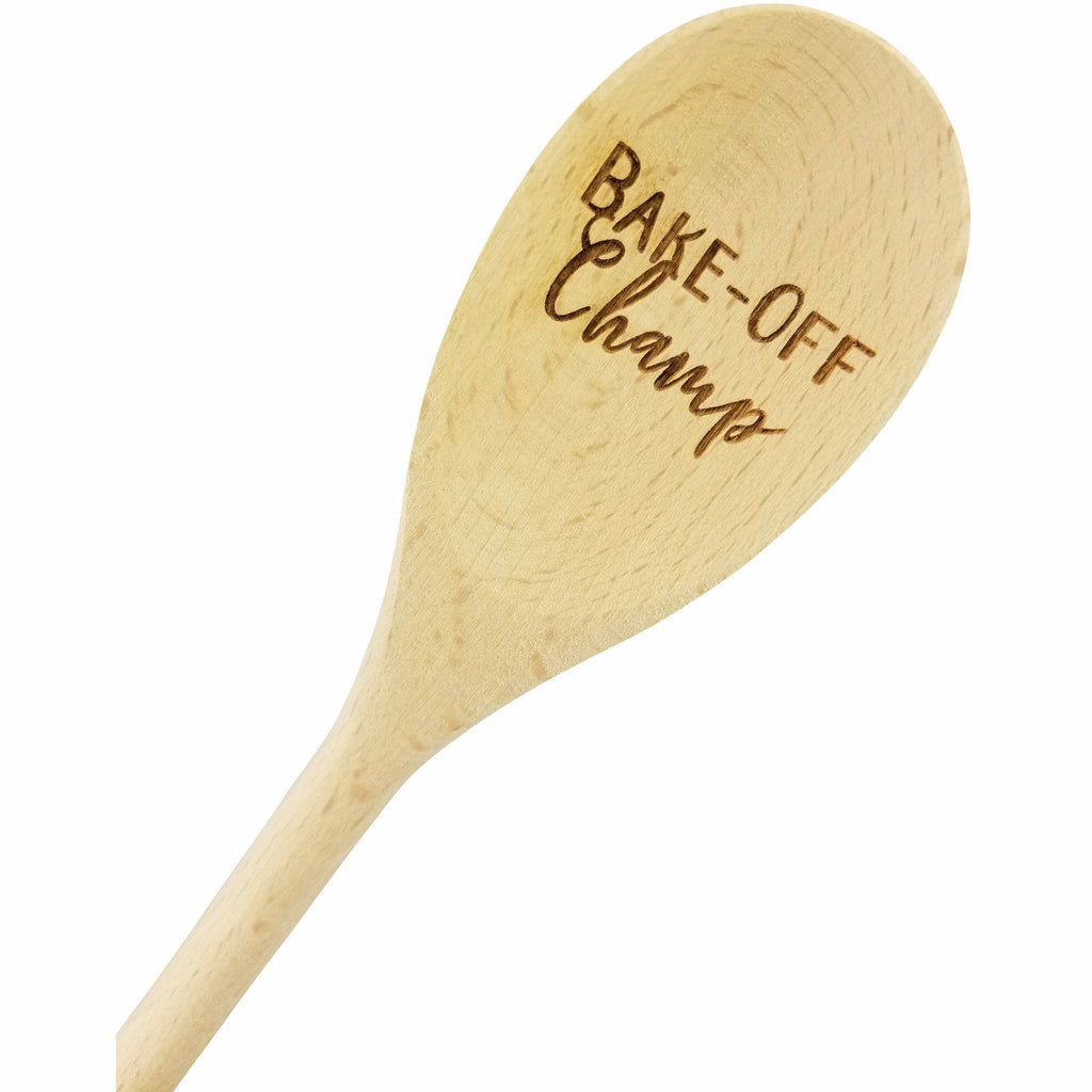 Engraved Bake Off Champ Wood Spoon Prize Trophy - 14 inch- Baking,Bake-off,Cook off,Prize,Contest,event prize - Wedding Collectibles