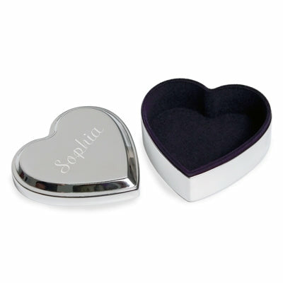 Engraved Silver Heart Keepsake Box - Wedding Collectibles