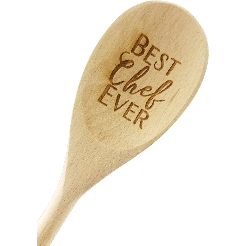 Engraved Best Chef Ever Wood Spoon Gift - 14 inch- hostess gift, shower favor, engraved spoon, stocking stuffer - Wedding Collectibles