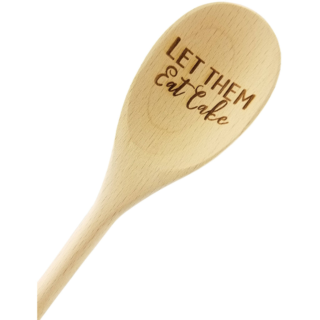 Engraved Let Them Eat Cake Wood Spoon Gift - 14 inch- hostess gift, shower favor, engraved spoon, stocking stuffer - Wedding Collectibles