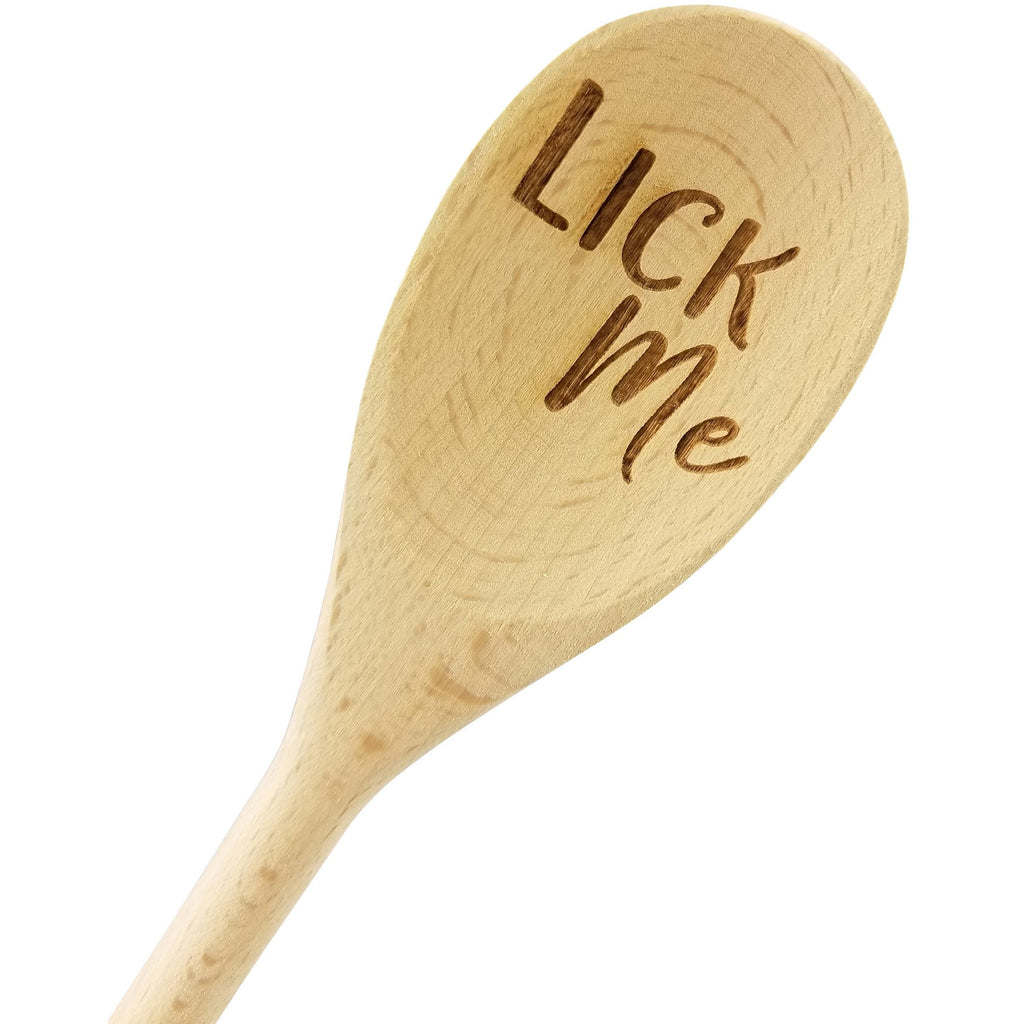 Engraved Lick Me Wood Spoon Gift - 14 inch- hostess gift, shower favor, engraved spoon, stocking stuffer - Wedding Collectibles