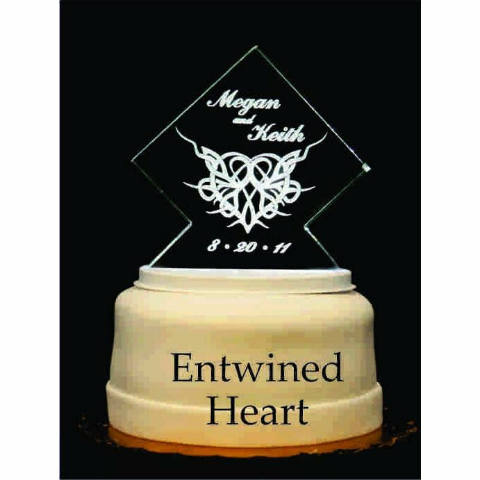 Entwined Heart Light-Up Wedding Cake Topper - Wedding Collectibles