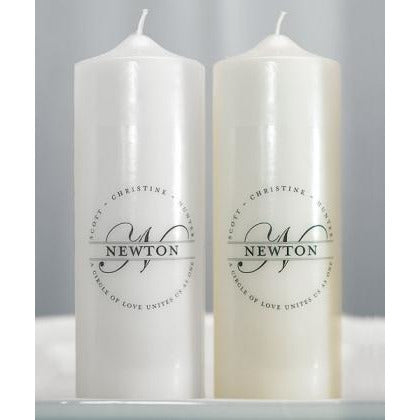 Family Circle Monogram Personalized Unity Candle - Wedding Collectibles
