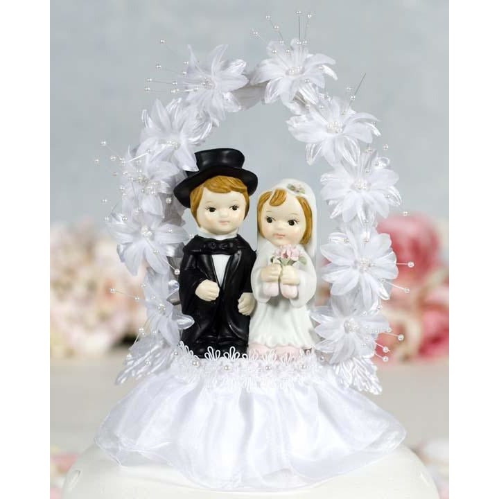 Flower Arch Child Couple Cake Topper - Wedding Collectibles