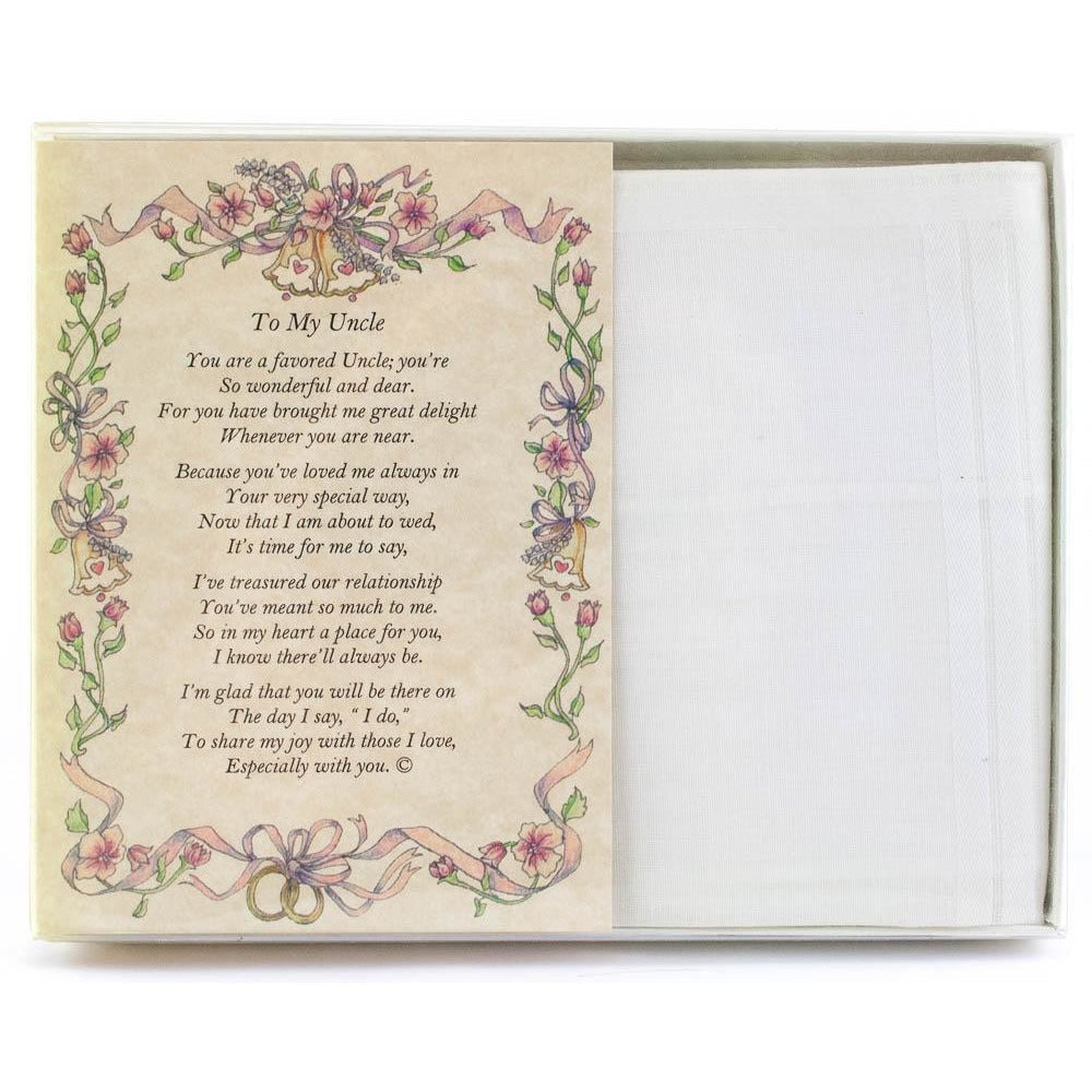 Personalized From the Bride to her Uncle Wedding Handkerchief - Wedding Collectibles