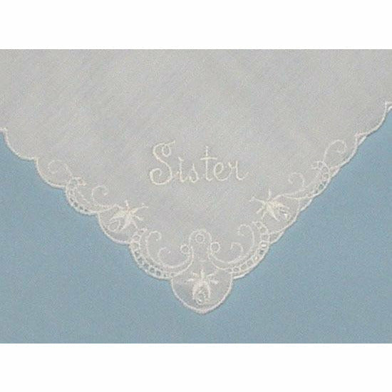 Personalized From the Bride to her Sister Wedding Handkerchief - Wedding Collectibles
