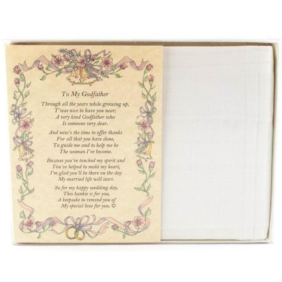 Personalized From the Bride to her Godfather Wedding Handkerchief, image size:920x920