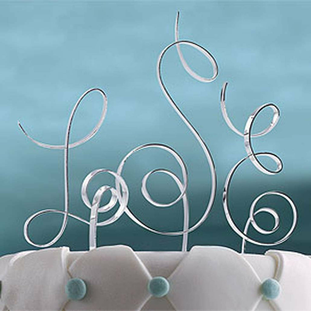 Fun Tinsel Monogram Cake Topper - Wedding Collectibles