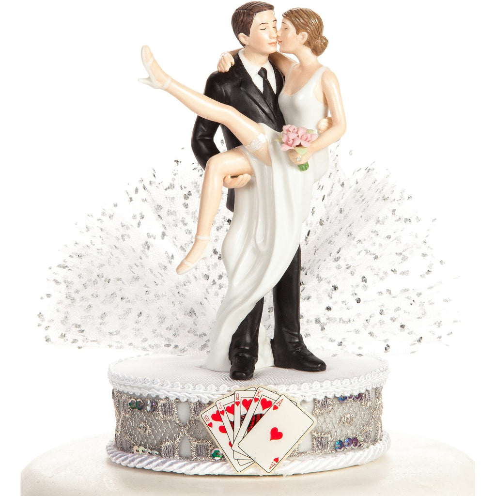 Funny Sexy Over the Threshold Las Vegas Wedding Cake Topper - Wedding Collectibles