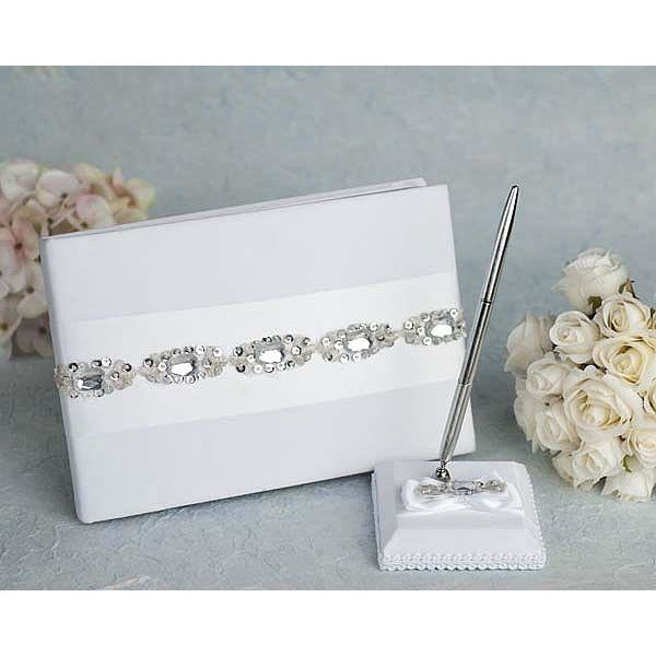 Glam Wedding Guestbook and Pen Set - Wedding Collectibles