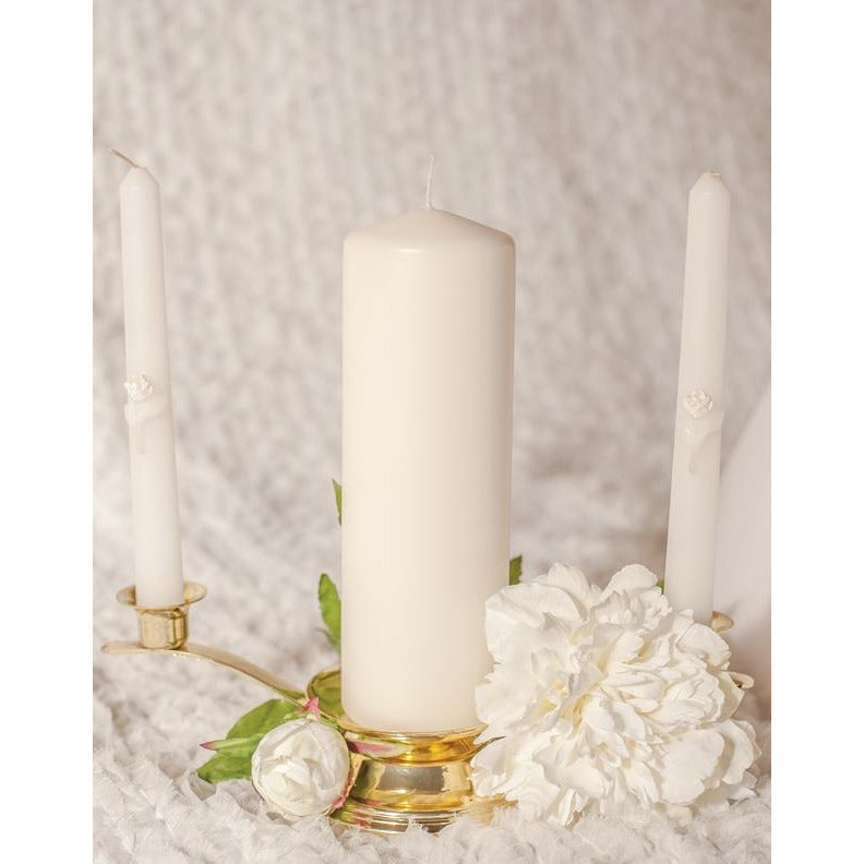 Glitter Rose Wedding Candle Tapers (Set of 2) - Wedding Collectibles