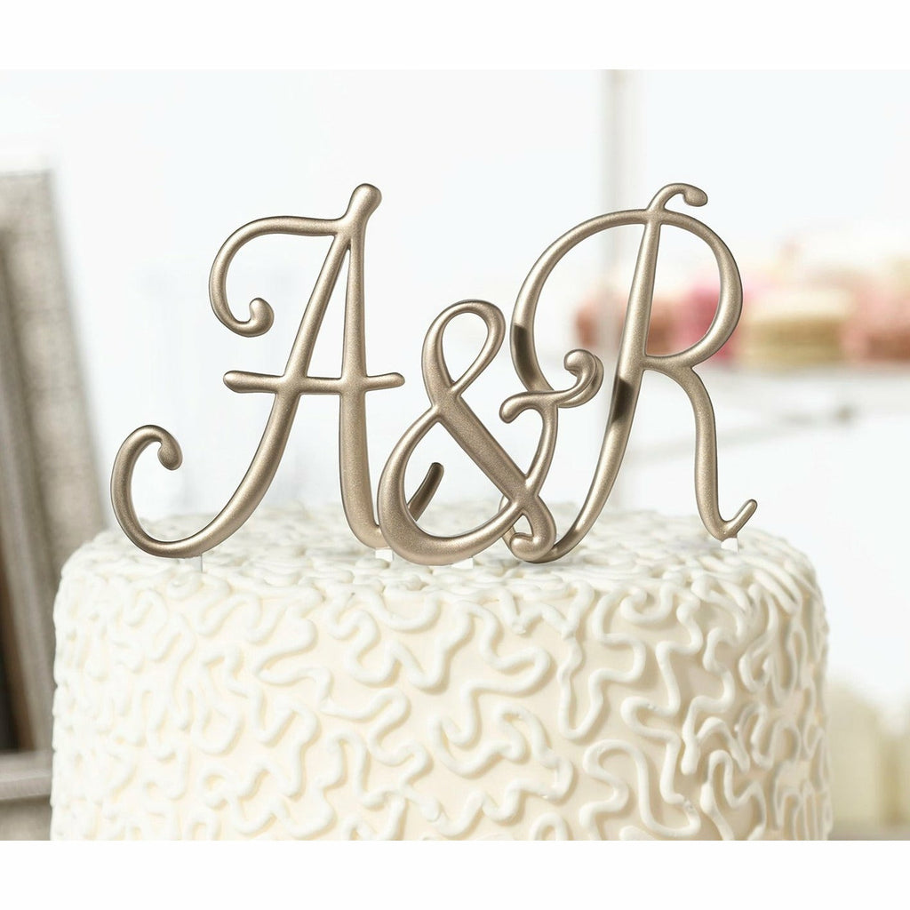 Gold Monogram Cake Topper - Wedding Collectibles