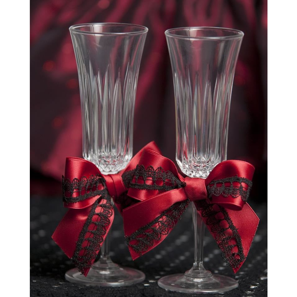 Gothic Romance Wedding Toasting Glasses Set - Wedding Collectibles