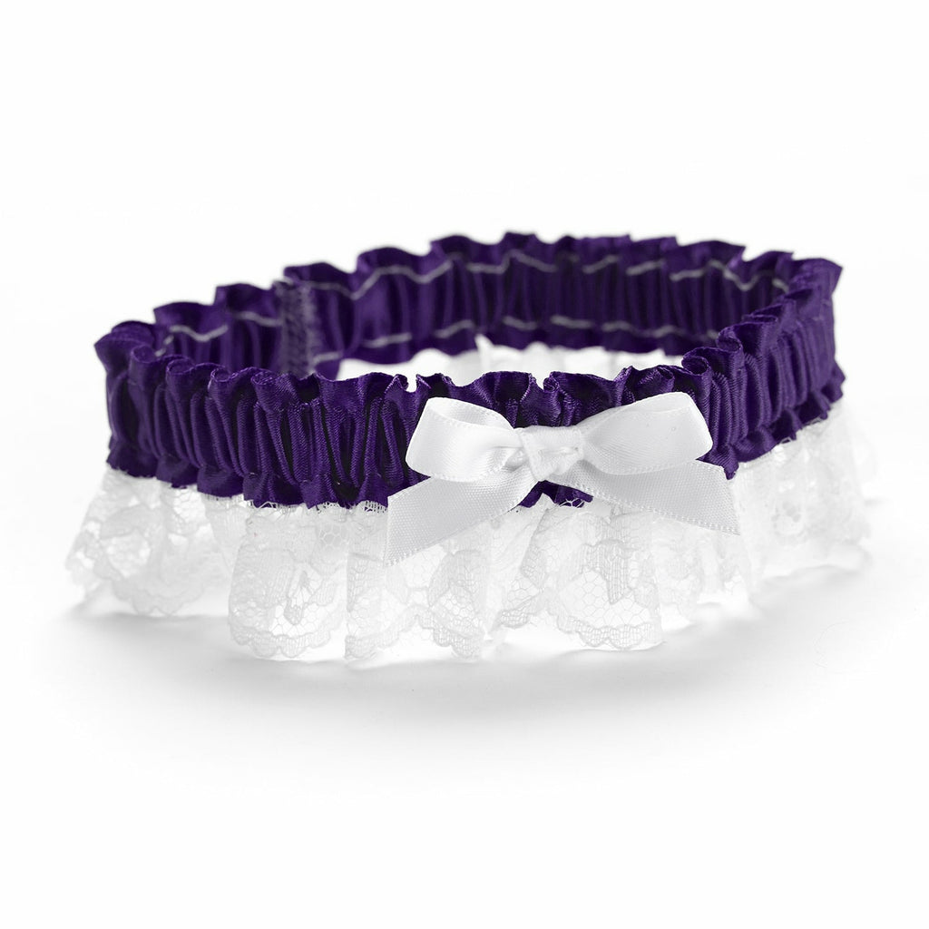 Grape Ribbon & Lace Garter - Wedding Collectibles