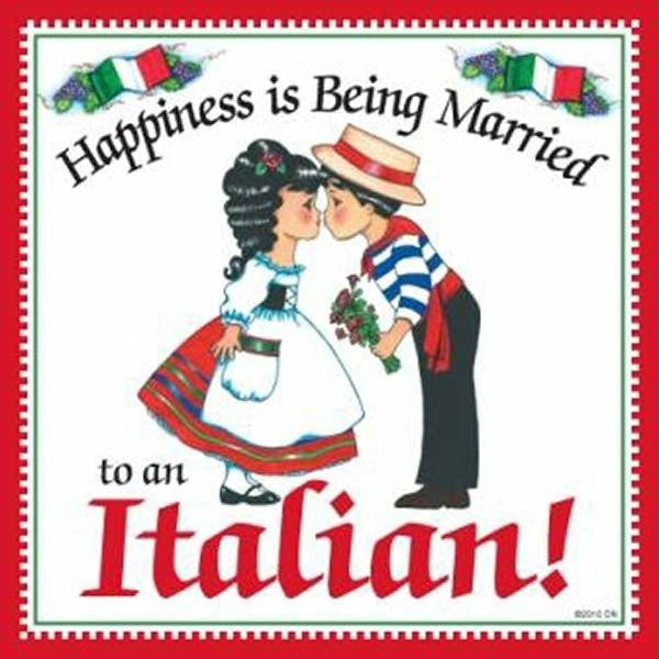 Happiness Married to Italian Magnet Wedding Gift - Wedding Collectibles