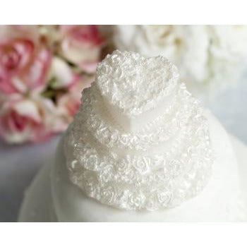 Heart Wedding Cake Candle Favor - Wedding Collectibles