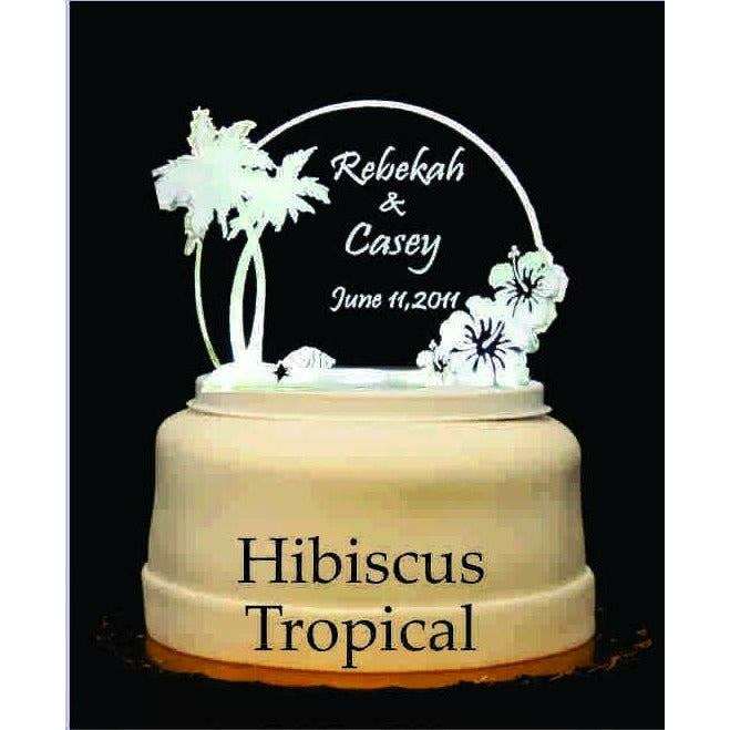 Hibiscus Tropical Light-Up Wedding Cake Topper - Wedding Collectibles