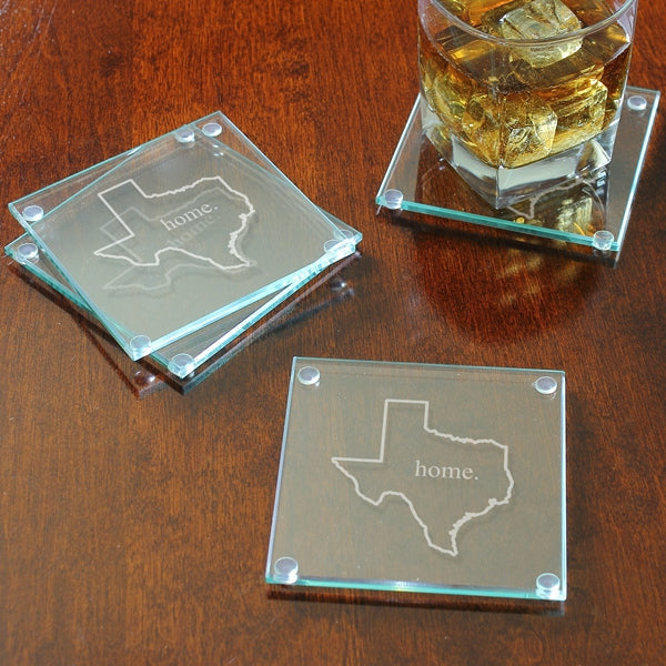 Home State Glass Coasters (Set of 4) - Wedding Collectibles