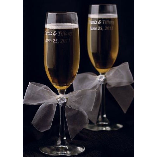Hydrangea Bouquet Wedding Toasting Glasses - Wedding Collectibles
