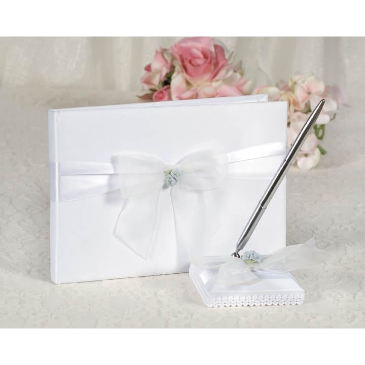 Hydrangea Wedding Guestbook and Pen Set - Wedding Collectibles