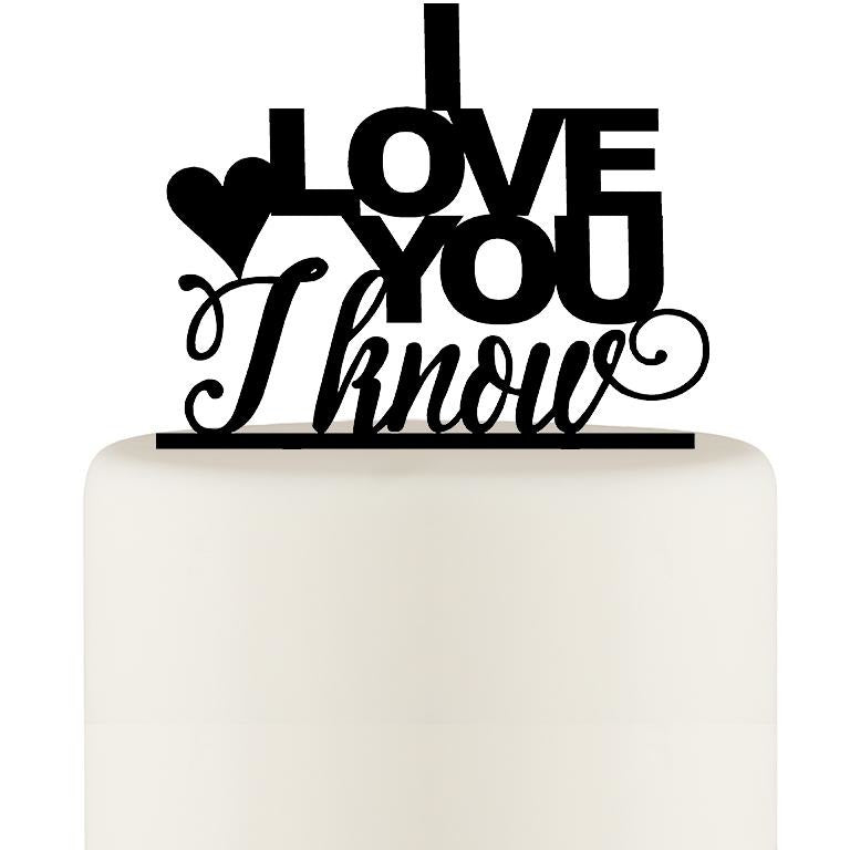 Custom Love You Wedding Cake Topper - Acrylic Or Glitter MDF, 6-7 Inches Wide, Personalized Names/Dates