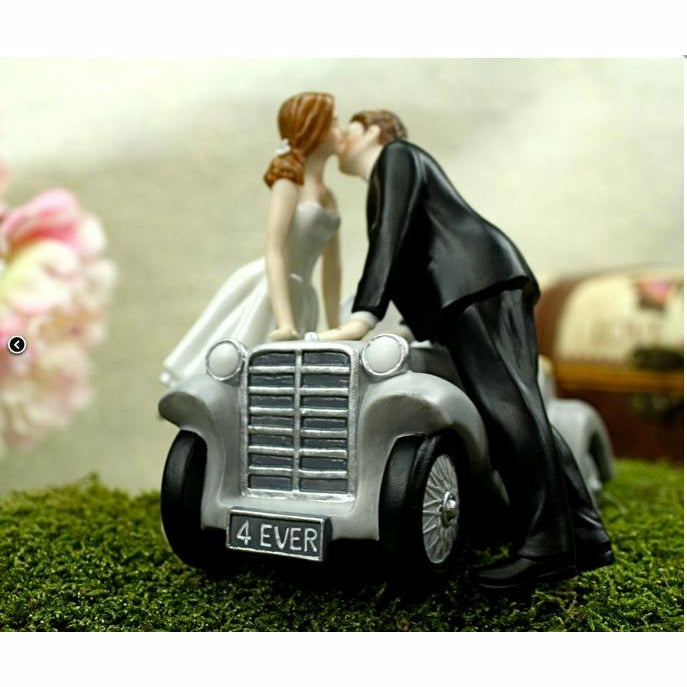 "I'll Love U 4 EVER" Car Wedding Cake Topper - Wedding Collectibles