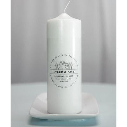 Interchangeable Family Crest Personalized Unity Candle - Wedding Collectibles