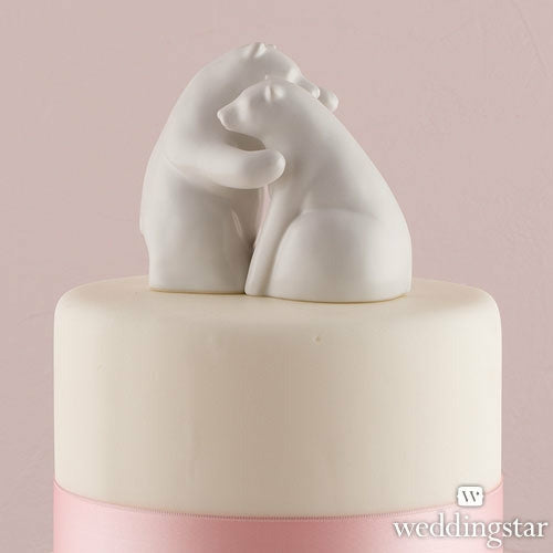 Interlocking Bear Hug Cake Topper Figurine Set - Wedding Collectibles